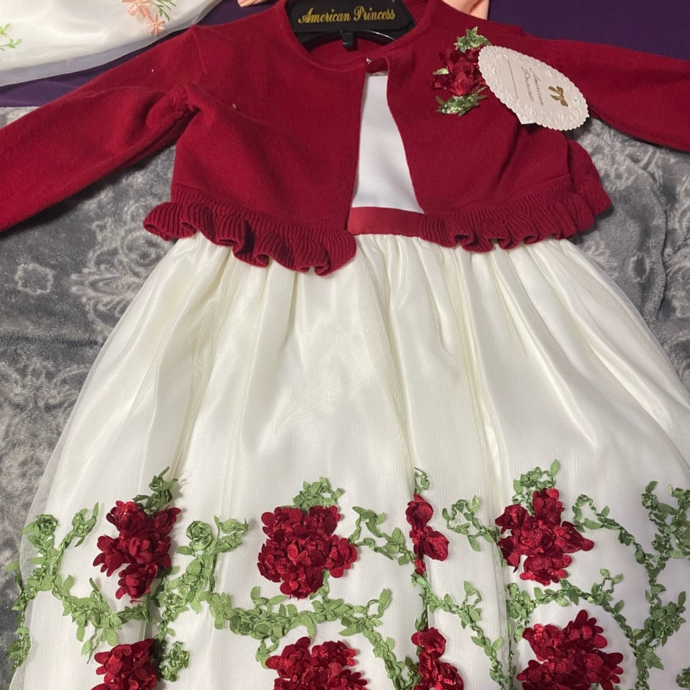 2Pc burgundy dress